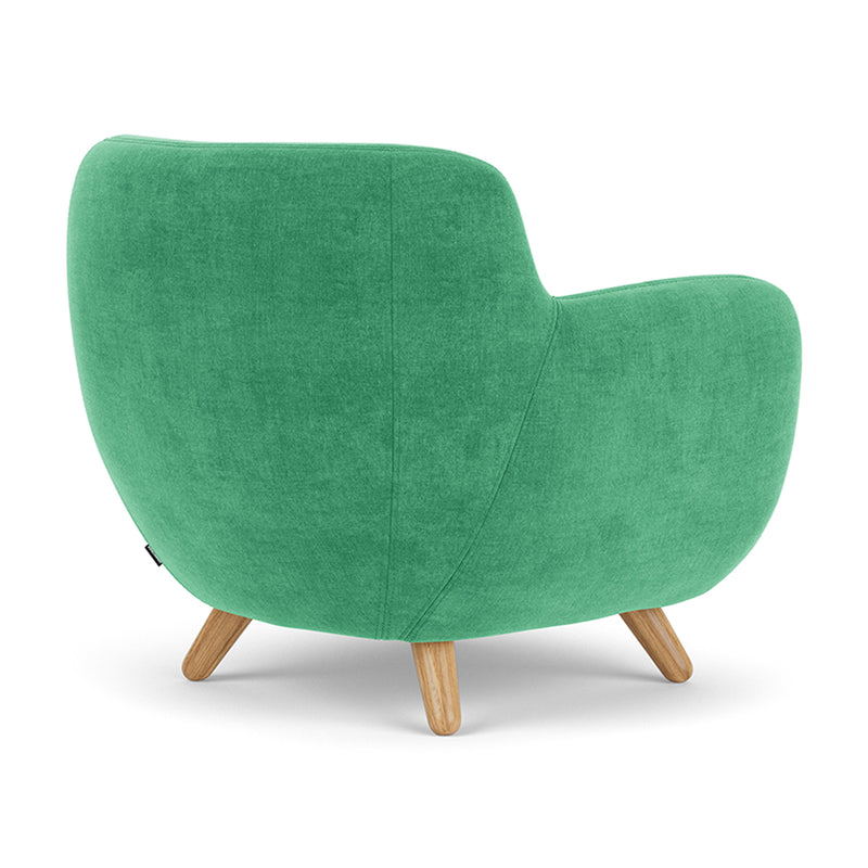 Moss Grass Green Fabric / Oak