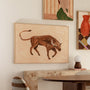 Life x MON Charging Bull Art Print - Blush / Framed Canvas / 62 x 42cm