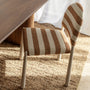 Valentina Stripe Dining Chair - Terracotta Stripe / Ivory Frame