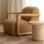 Hubert Fabric Armchair - Camel Textured Weave