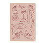 Life X MON Bistro Menu Art Print - Blush / Framed Canvas / 42 x 62cm