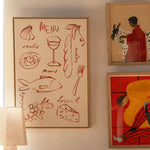 Red / Framed Canvas / 42 x 62cm