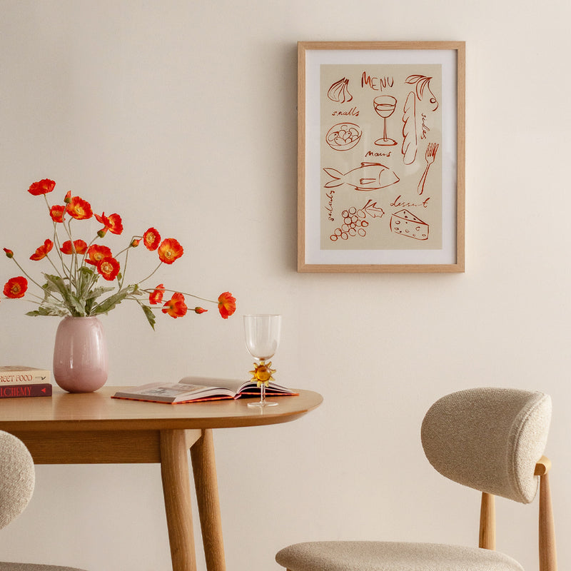 Red / Framed Canvas / 42 x 62cm