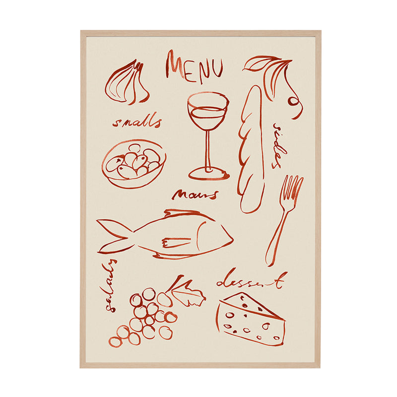 Red / Framed Art Print, No Border / 33 x 45cm