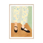 Dancing Shoes Mustard Portrait Art Print - Oak Framed Print / 33 x 45cm