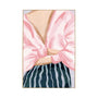 Elegant Muse Blush Portrait Art Print - Oak Framed Canvas / 70 x 105cm