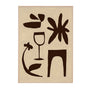 Life X MON Flower & Wine Art Print - Natural / Framed Art Print, No Border / 33 x 45cm