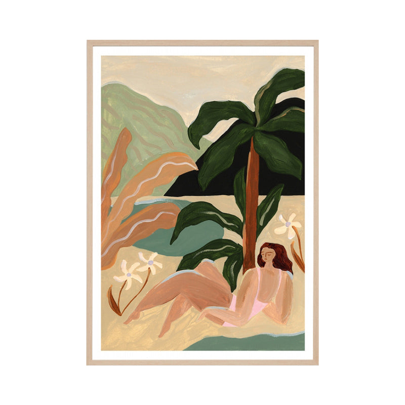 Island Illustration Green 1 Portrait Art Print