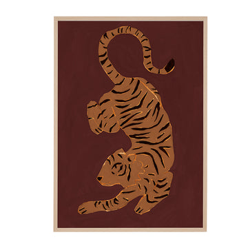 Burgundy / Framed Art Print, No Border / 33 x 45cm