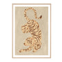 Life X MON Le Tiger Art Print - Natural / Framed Art Print / 62 x 87cm
