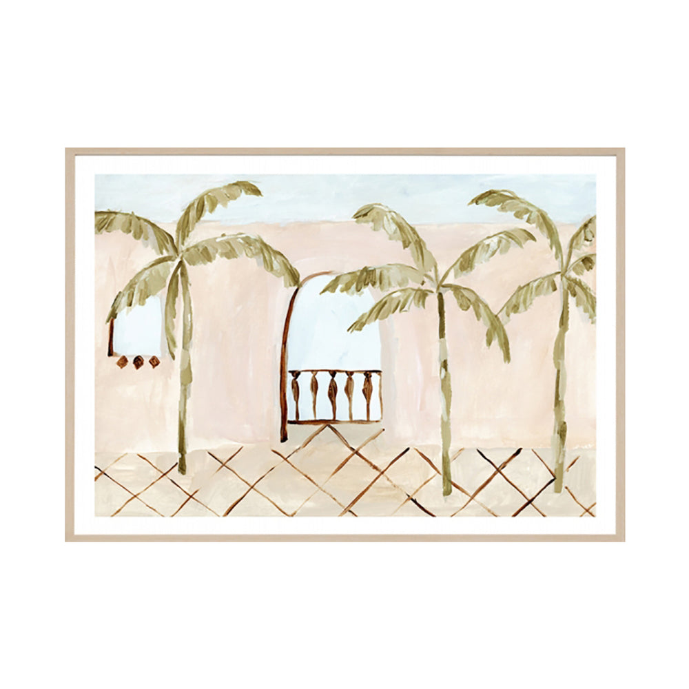 Palm Alfresco Blush Framed Print