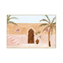 Palm Bazaar Blush Art Print - Oak Framed Canvas / 60 x 90cm