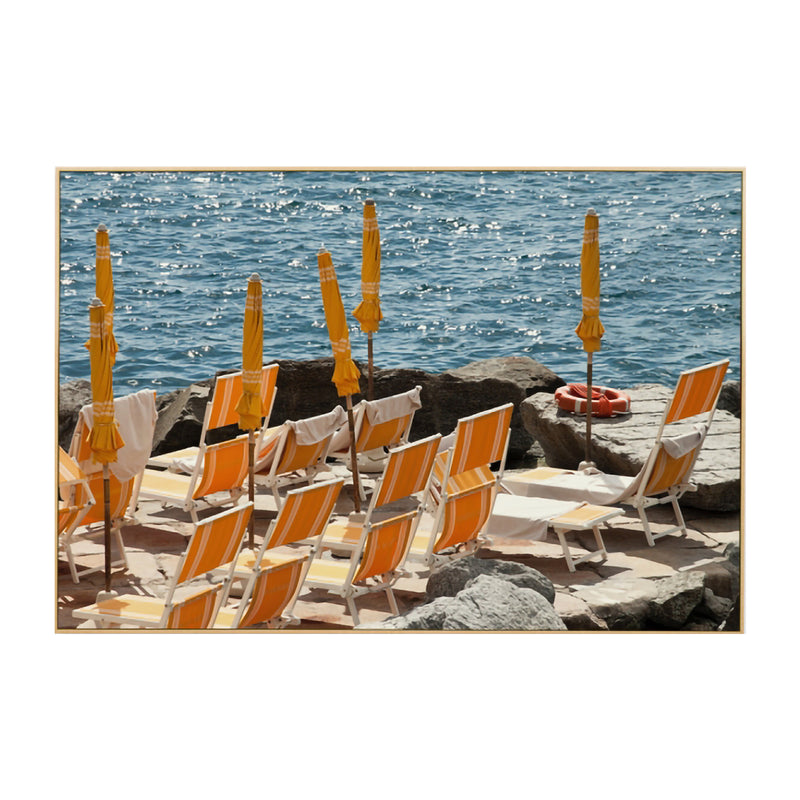 Portofino Sunbeds Art Print