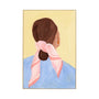 Pensive Portrait Bright 2 Art Print - Oak Framed Canvas / 70 x 105cm