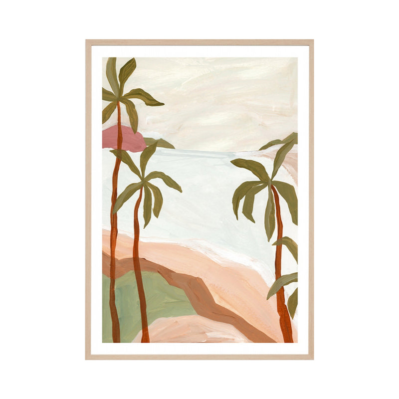 Palm Scenery Green Portrait Art Print