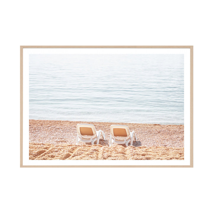 Twin Beach Chairs Framed Print
