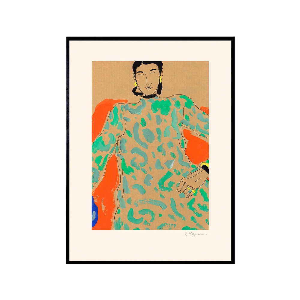 Green Dress Print