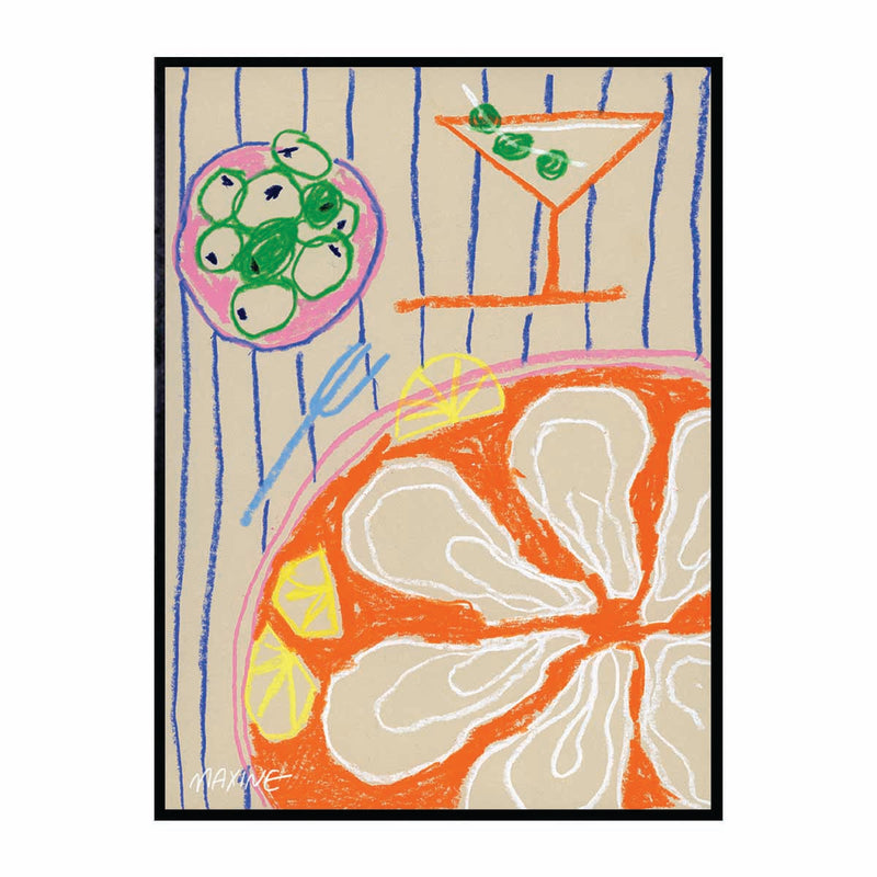 Martini and Oysters Art Print