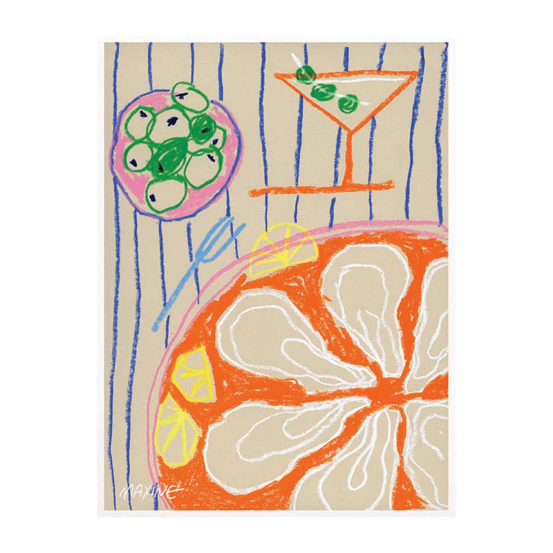 Martini and Oysters Art Print