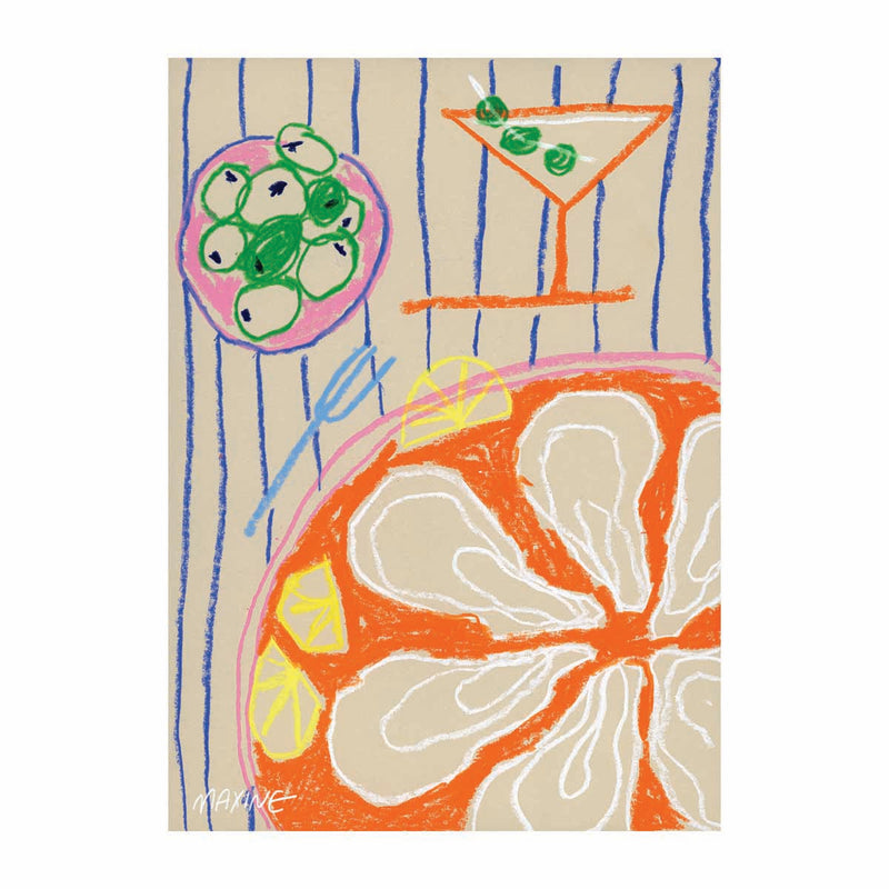 Martini and Oysters Art Print