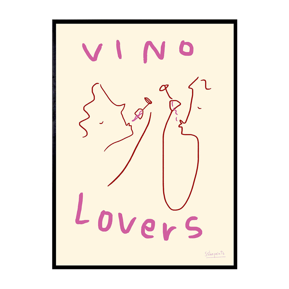 Vino Lovers Art Print