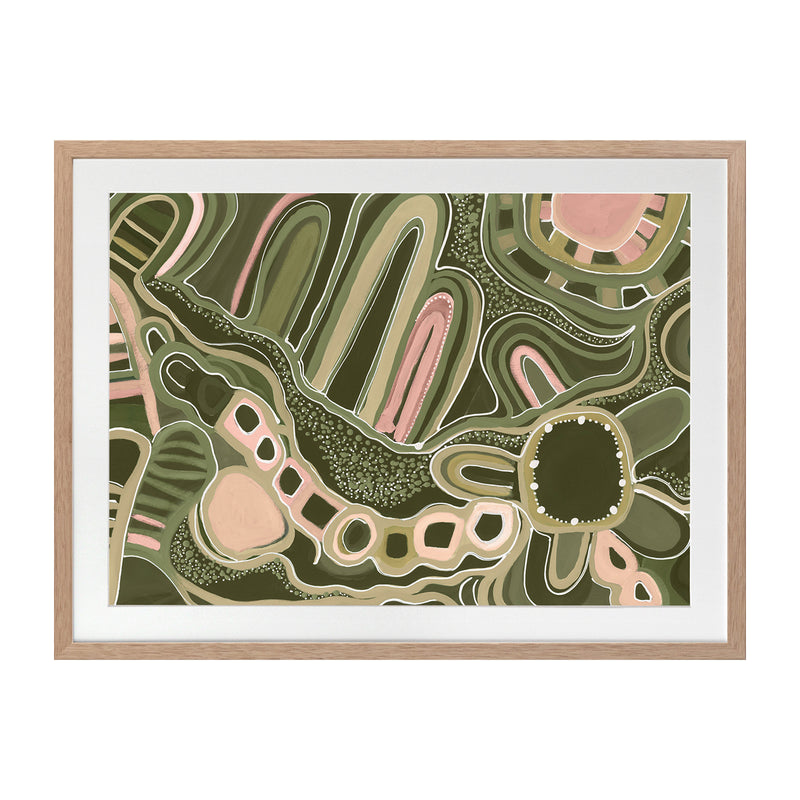 Oak Framed Print, With Matboard / 106 x 141cm