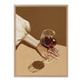 Glass of Shiraz Portrait Art Print - Oak Framed Print, No Matboard / 84 x 105cm