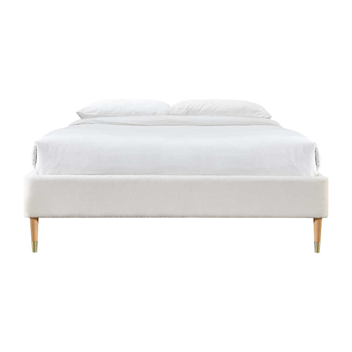 Mabel Fabric Double Bed Frame (Cream)