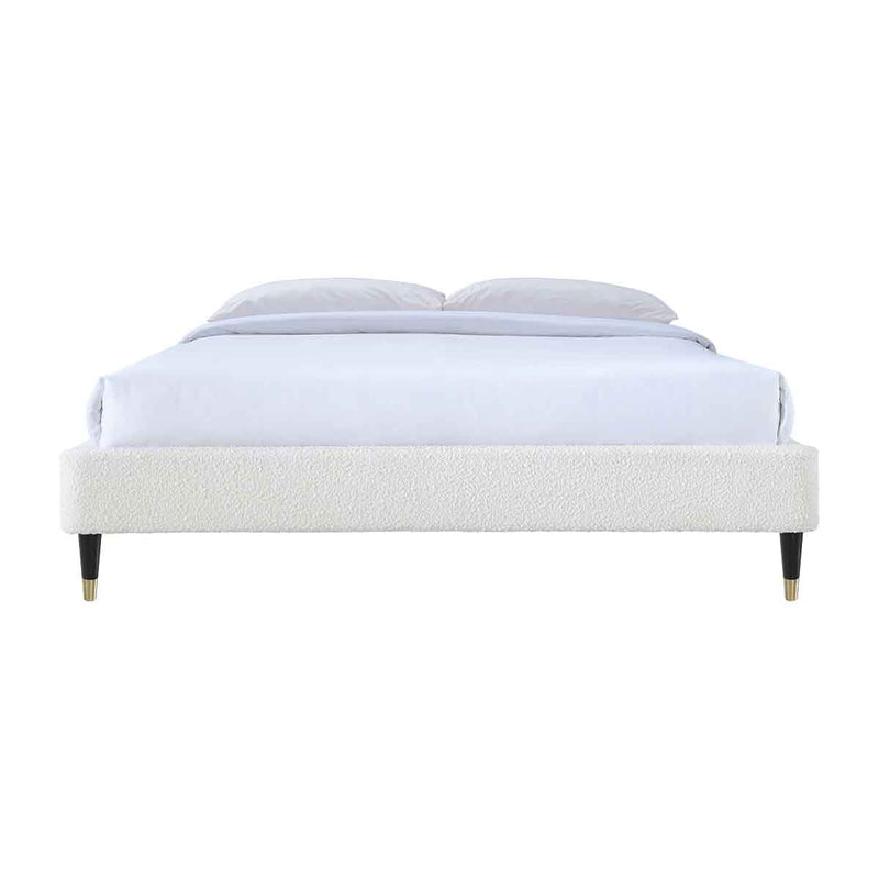 Mabel Boucle King Bed Frame (White)