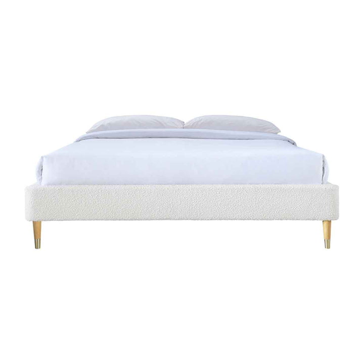 Mabel Boucle King Bed Frame (White)