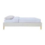 Mabel Boucle King Bed Frame (White)