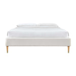 Mabel Fabric Queen Bed Frame (Cream)