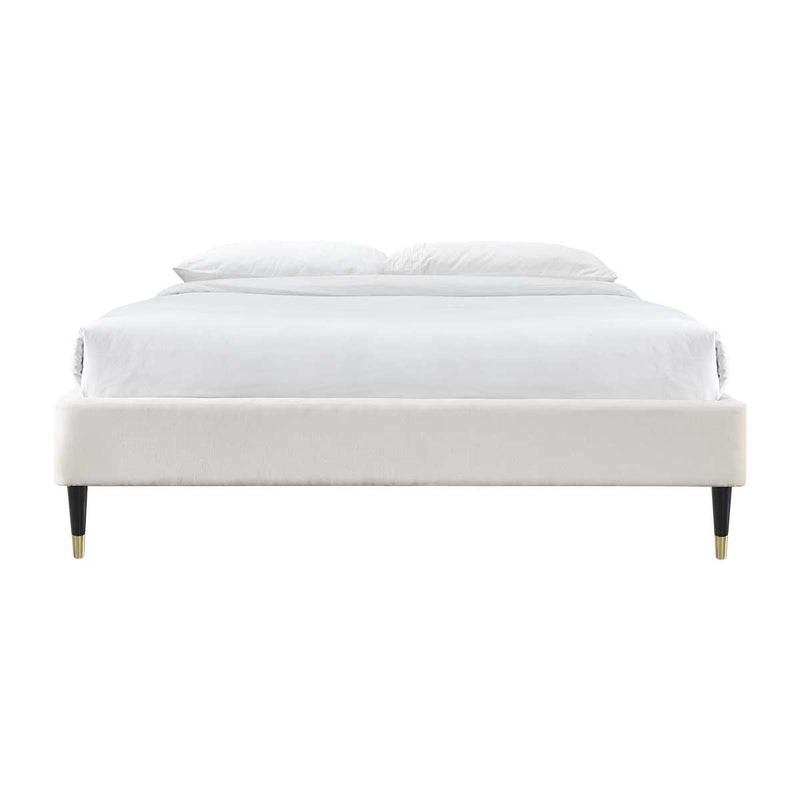 Mabel Fabric Queen Bed Frame (Cream)