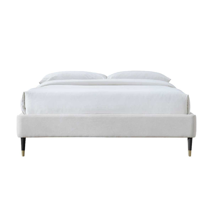 Mabel Fabric Queen Bed Frame (Cream)