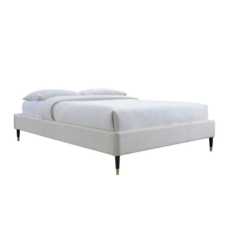 Mabel Fabric Queen Bed Frame (Cream)