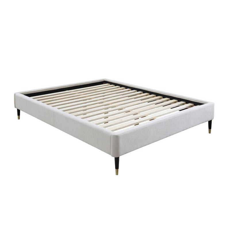 Mabel Fabric Queen Bed Frame (Cream)