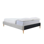 Mabel Fabric Queen Bed Frame (Cream)