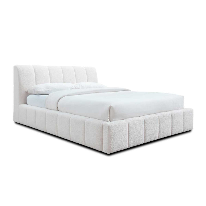 Allocco Boucle Double Bed (White)