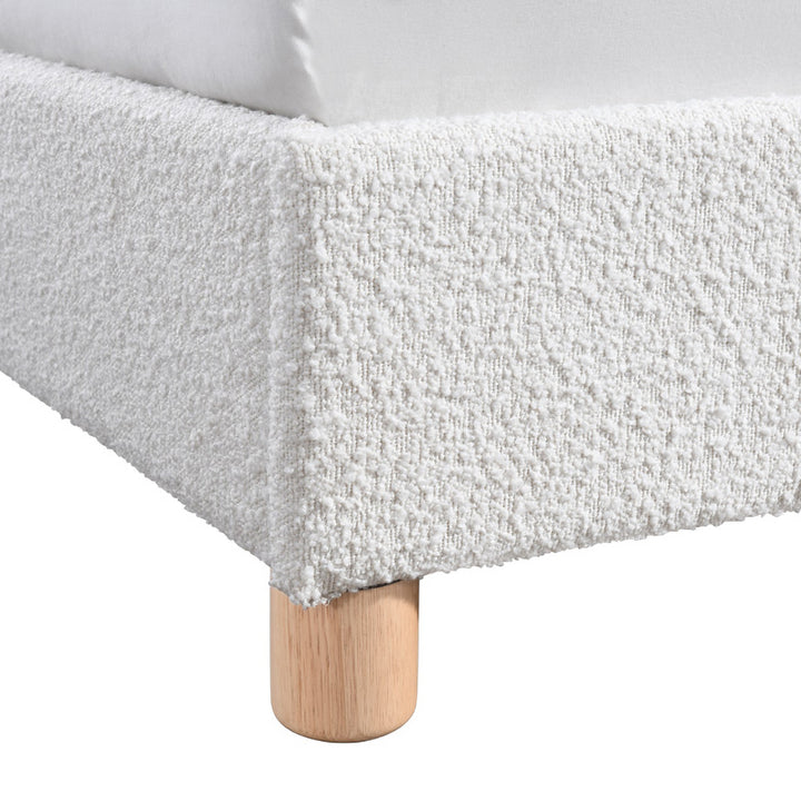 Archie Boucle Double Bed (White)
