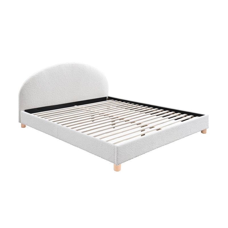 Archie Boucle King Bed (White)