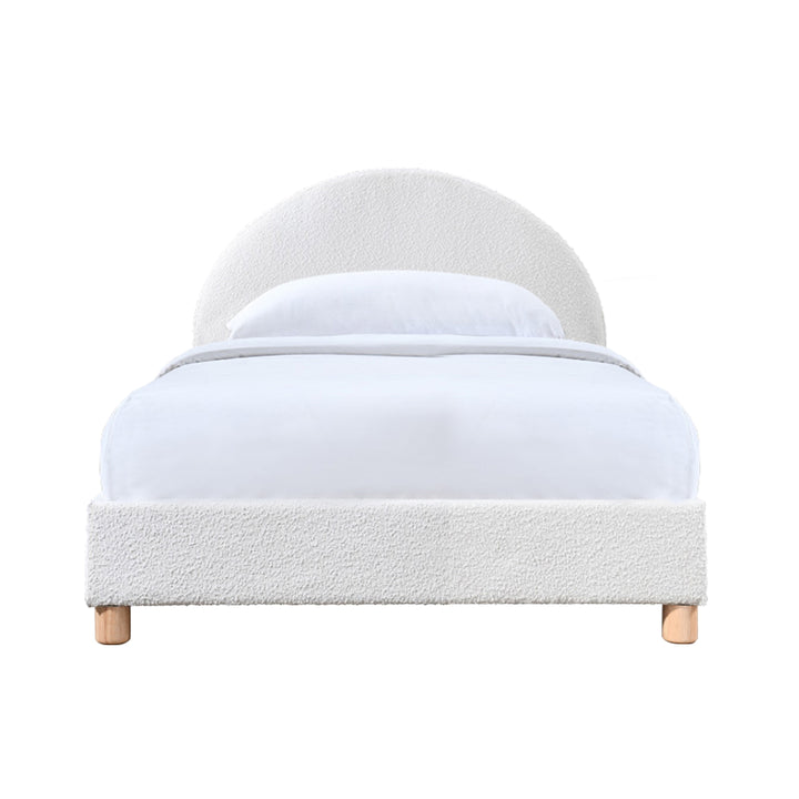 Archie Boucle King Single Bed (White)