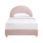 Archie King Single Bed - Blush Velvet