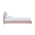 Archie Velvet King Single Bed (Blush)