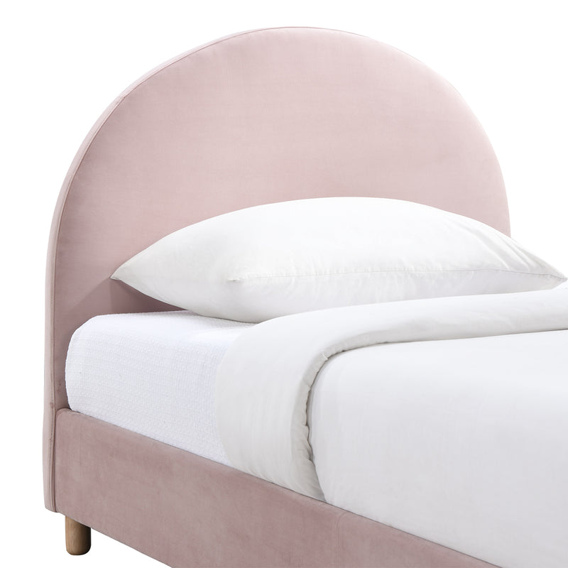 Archie Velvet King Single Bed (Blush)