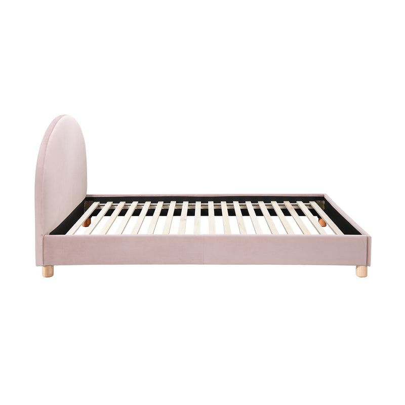 Archie Velvet King Single Bed (Blush)