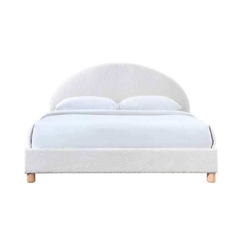 Archie Boucle Queen Bed (White)