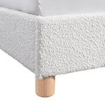 Archie Boucle Queen Bed (White)