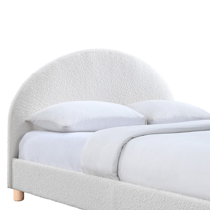 Archie Boucle Queen Bed (White)