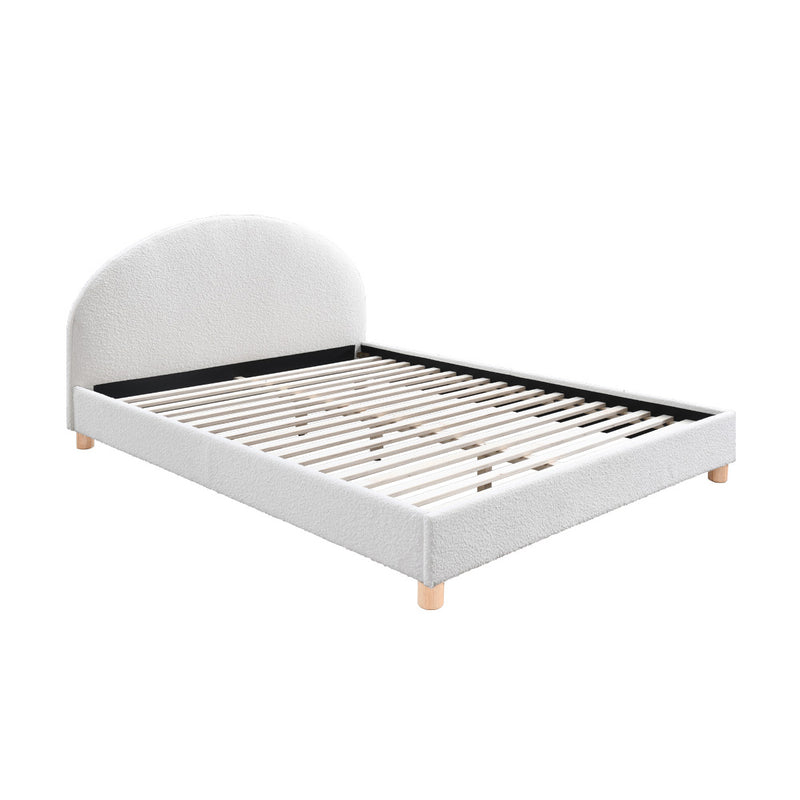 Archie Boucle Queen Bed (White)