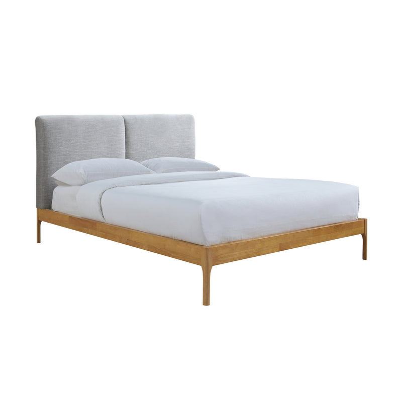 Austen Double Bed (Oak, Light Grey)